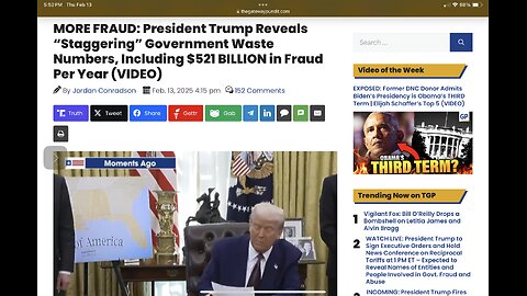 President Trump Reveals “Staggering” Government Waste Numbers, Including $521 BILLION in Fraud Per Y