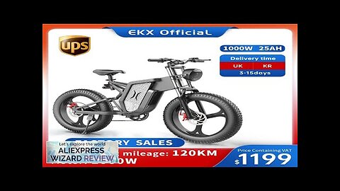 EKX X20 Electric Bicycle 35AH 1000W 48V Adult Mountain Ebike 20 Inch Review