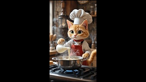 cat Cooking video