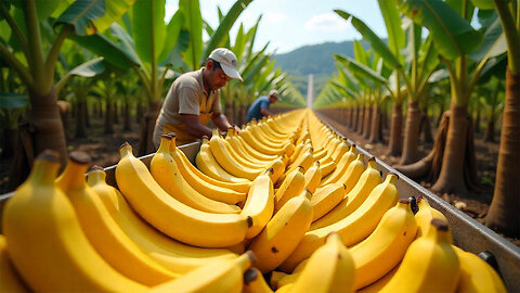 The Harvesting and Processing of Millions of Bananas | #banana