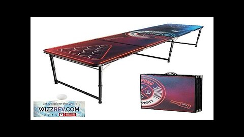 8 ft Portable Beer Pong Tailgate Table Party Drinking Game LED Carrying Review