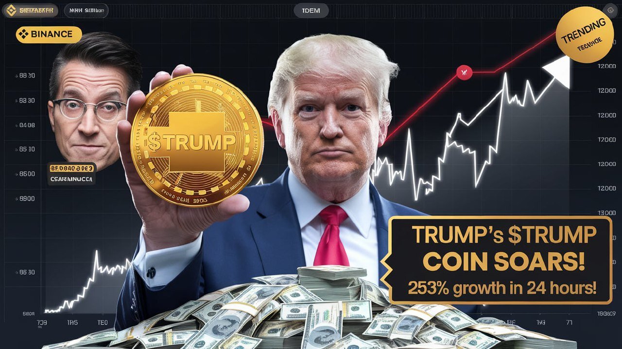 "Trump's $TRUMP Meme Coin Skyrockets 253% in 24 Hours! 🚀 | Cryptocurrency News"