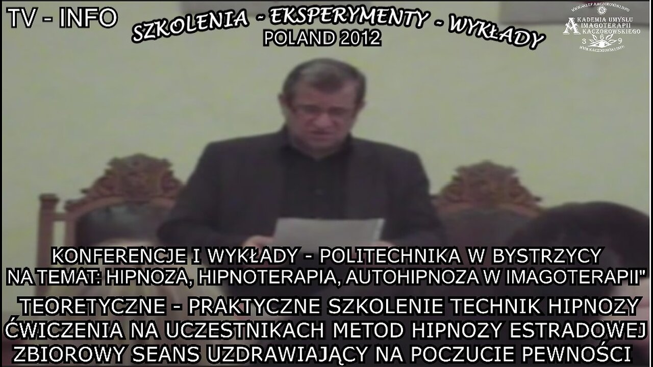 TEORETYCZNE - PRAKTYCZNE SZKOLENIE TECHNIK HIPNOZY. ĆWICZENIA NA UCZESTNIKACH METOD HIPNOZY ESTRADOWEJ.