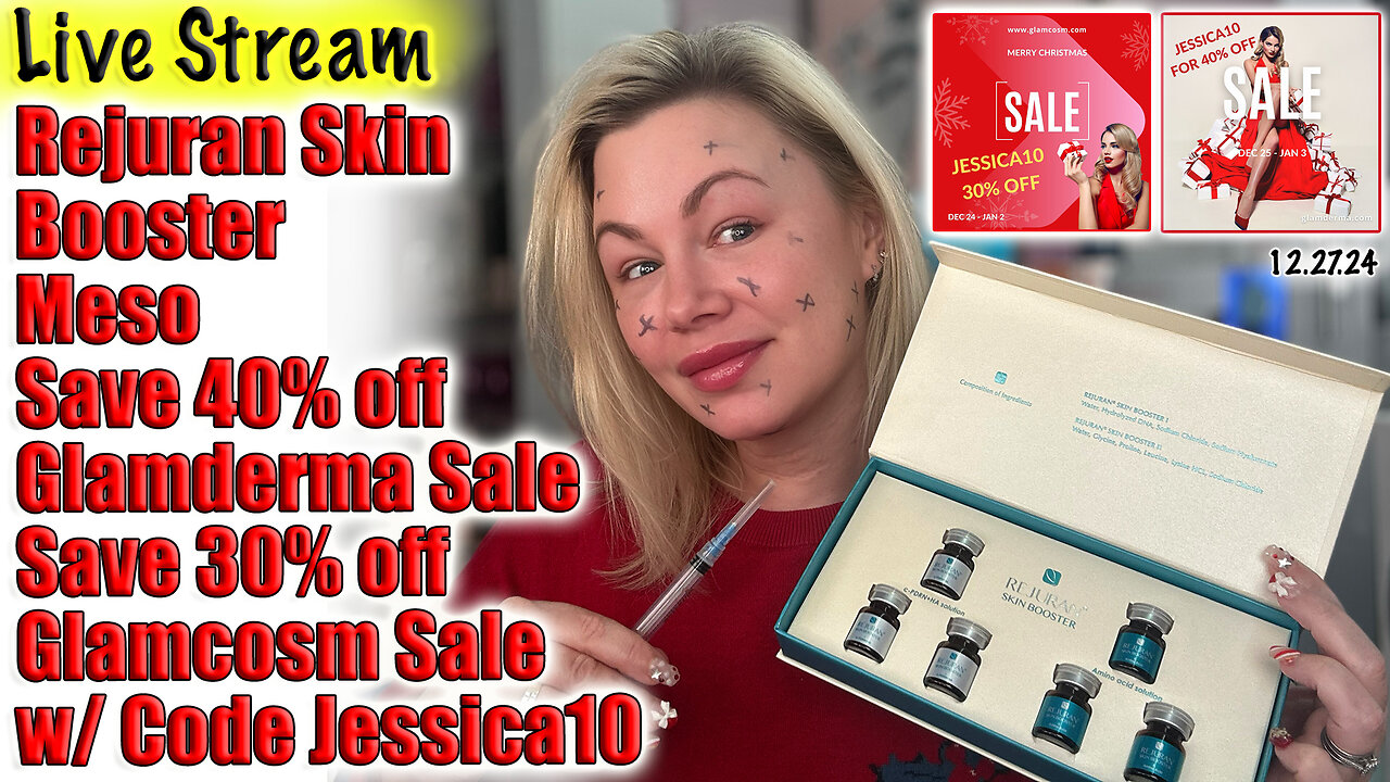 Live Rejuran Skin Booster Meso, Glamcosm and Glamderma Sale! Code Jessica10 save you up to 40% OFF!