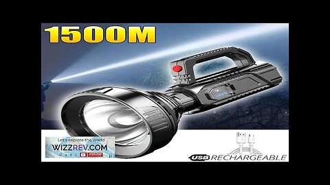 High Power LED Flashlight USB Rechargeable Powerful Spotlight Searchlight Waterproof Fishing Review