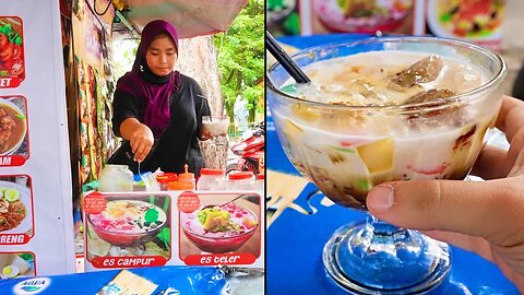 Street Food Desserts in Medan, Indonesia!! 🇮🇩 Es Campur & Durian Pancakes