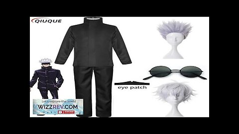 110-3XL Black / Blue Gojo Satoru Cosplay Costume Eye Patch Wigs Glasses Review