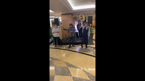 Trombone player steals show