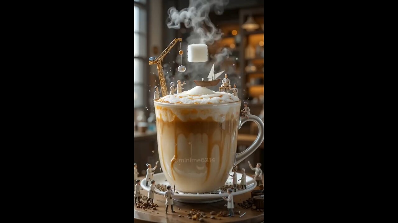 coffee by miniature #miniature #miniworld #tiny #miniaturecooking #ミニチュア #ミクロ #可愛い #ai #cute #ミニチュア