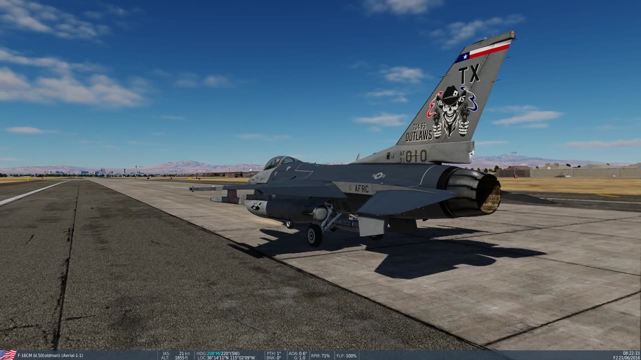 F-16C Nellis landing onboard after A/A