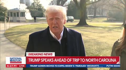 President Trump is on his way to North Carolina and Los Angeles