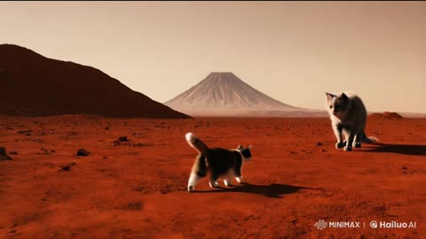 Meow-tian Encounter: Earth Cat Meets Mars Cat! 🐱🚀👽 #CatJam #SpaceCats