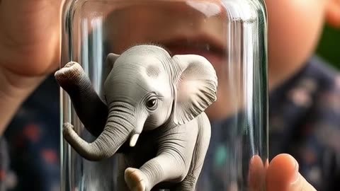 Trapped! Baby Elephant in a Glass Bottle—Will It Escape? #animalvideos #elephant #cuteanimals