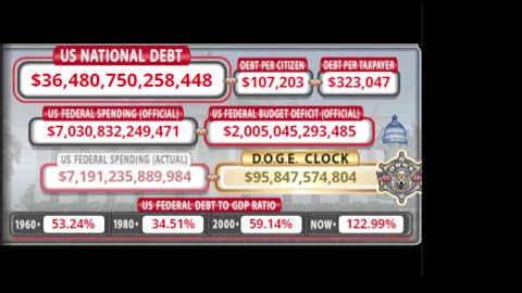 DOGE Live US Debt Clock and Live X Posts