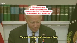 Joe Biden Criticizes Mark Zuckerberg for Ending Censorship on Facebook and Meta