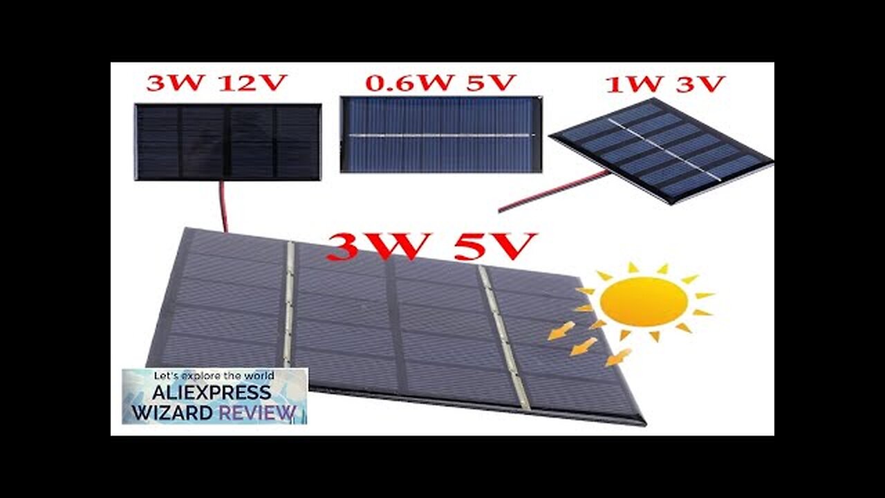 Solar Panel 3W 5V Micro Solar Board Portable Fast Charger Polysilicon DIY Review