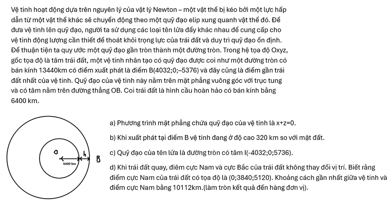 Toán 12: Vệ tinh hoạt động dựa trên nguyên lý của vật lý Newton – một vật thể bị kéo bởi một