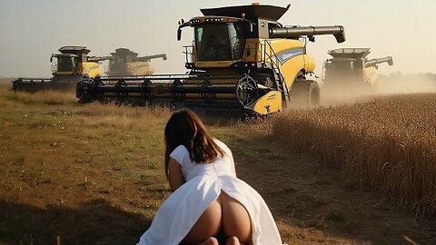 Girl and a powerful harvester New Holland‼️ spectacular harvest🔥🔥