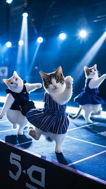 "Dancing Cats: A Purrfectly Groovy Performance!"