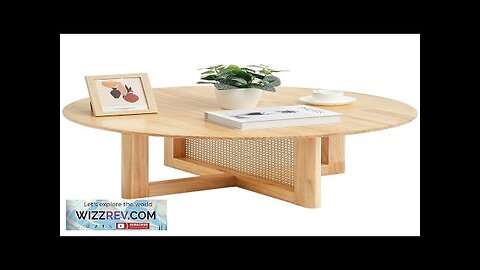 VEVOR Rattan Coffee Table Round Wood Coffee Table Single Tier for Living Review