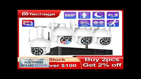 Techage PTZ 8MP Dual Lens 8CH Wireless Surveillance Security System Human Detection Review