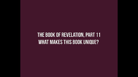 REVELATION - What makes this book unique?