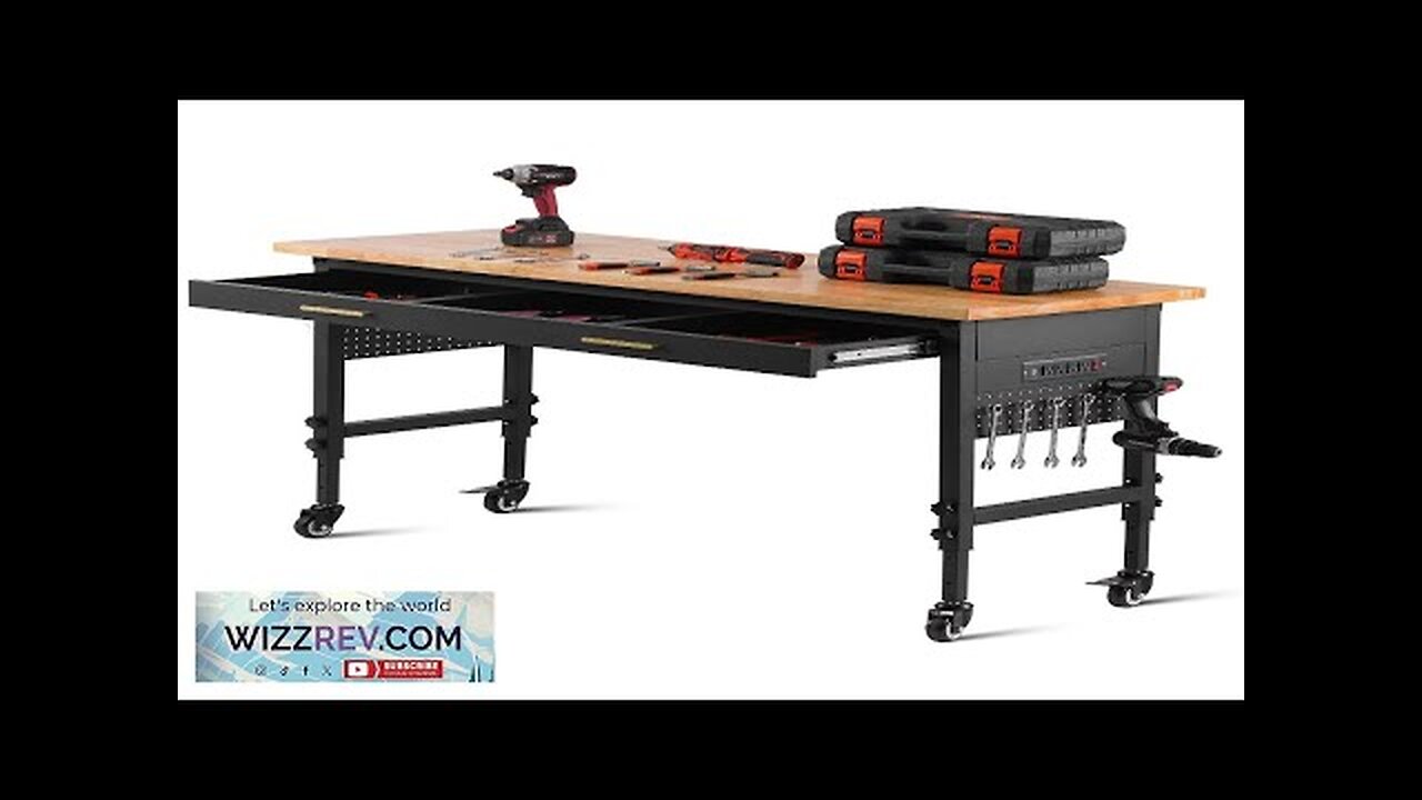 VEVOR 60" Workbench on Wheels Adjustable Height Table with Power Outlet Review