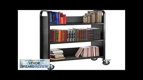 VEVOR Book Cart 200lbs Library Cart 30x14x49 Inch Rolling Book Cart Single Review