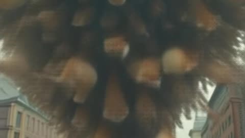Thousands of cats spin inside a giant tornado, sometimes emerging from it to land on passers-by!