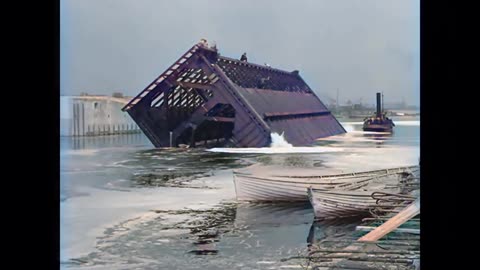 IJmuiden’s Lock Legacy: 1928 Engineering Marvel in Lush Color!