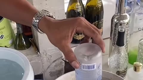 Made drinking glass from bottle