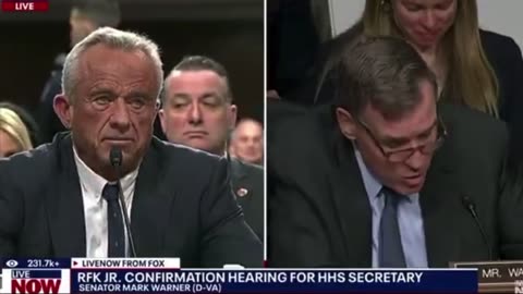 Big Pharma Shill Mark Warner Questions RFK Jr. at Confirmation Hearing