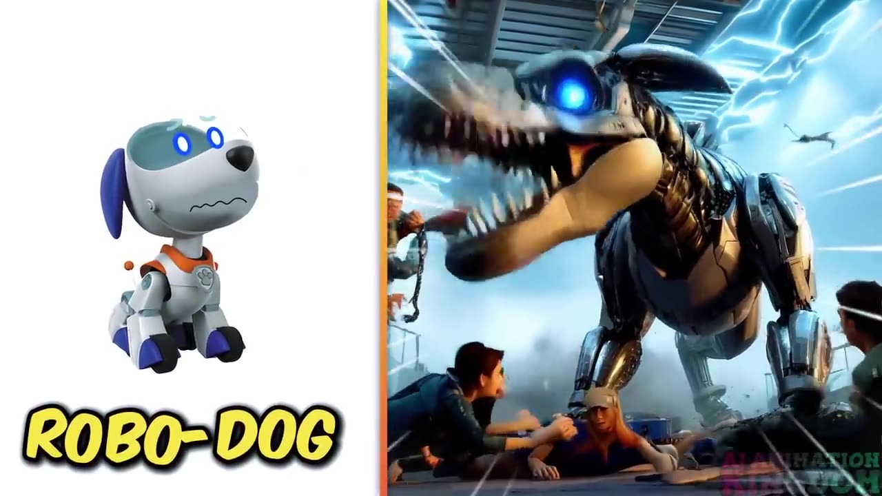 Paw Patrol as Dinosaurs_ Rampage in Jurassic Park _ Animation Kingdom 2