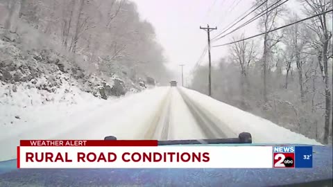 Rural road conditions following winter weatherv