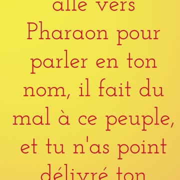 "La Plainte de Moïse et l’Apparente Inaction de Dieu"Exode 5:23#shortvideo #jesus #youtube #ytshorts