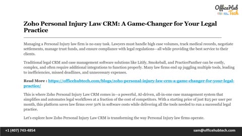 Zoho Personal Injury Law CRM: A Game-Changer for Your Legal Practice