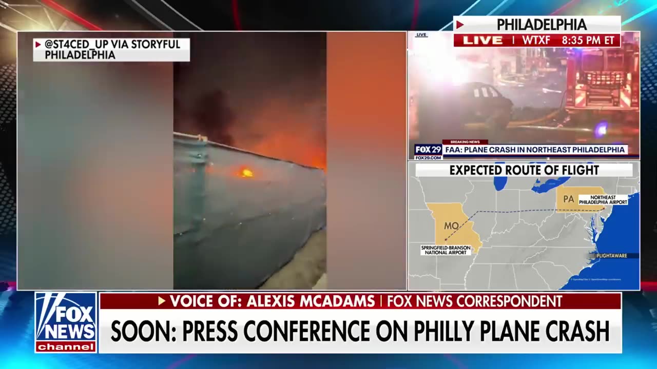 Multiple fires break out near site of Philadelphia plane crash