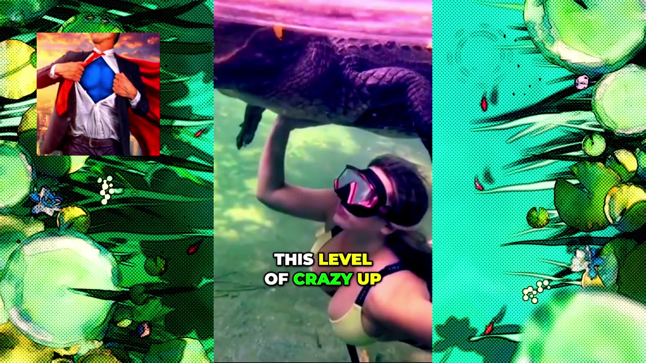 Risking It All! 🤯 Woman Swims Under a MASSIVE Croc!