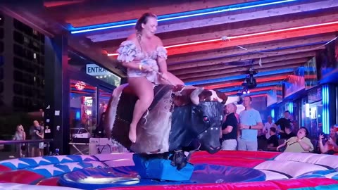 SERIOUSLY!?? 😲 CRAZY MECHANICAL BULL RIDING in BENIDORM Spain 4k 2025 🔥