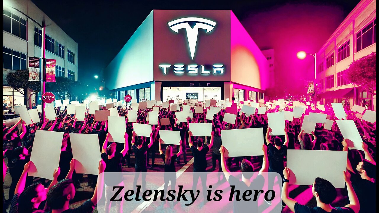 "Massive Protest Erupts at Tesla Showroom – Shocking Signs & Chants!"