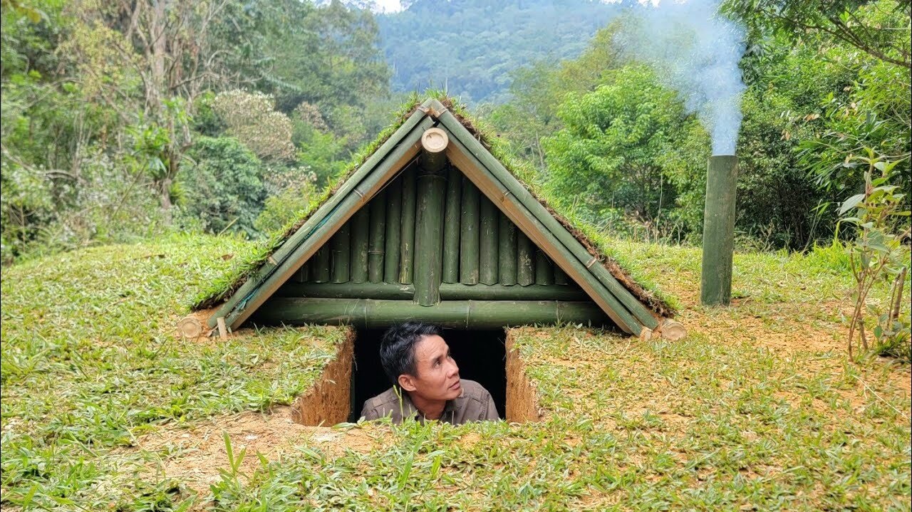 Create a great underground shelter for a warm winter - cook and sleep overnight.