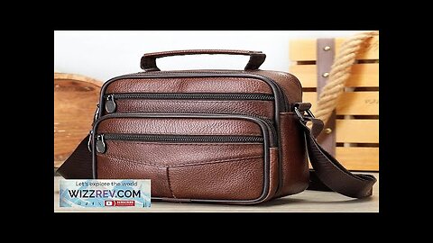 Ekphero Men Genuine Leather Messenger Bag with Zipper Large Capacity Small Shoulder Review