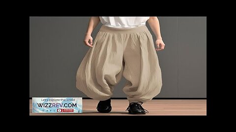 INCERUN Mens Trendy Wide Leg Pants Solid Color Casual Loose Foots-binding Pants Review