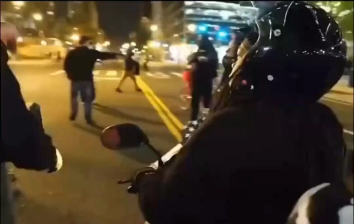 Protester Gets Knocked Tf Out!