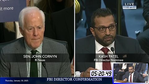 John Cornyn at Kash Patel FBI confirmation hearing * Jan. 30, 2025