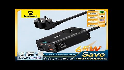 Baseus 65W GaN Charger Power Strip 4 ports Desktop Adapter Fast Charging Review