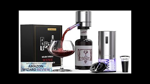 Rechargeable Electric Wine Gift Set Aerator Vacuum Stoppers Foil Cutter Review