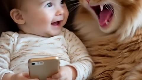 Adorable Cat and Baby Playtime | Funny and Heartwarming Moments Between a Cat and a Child🔥🔥