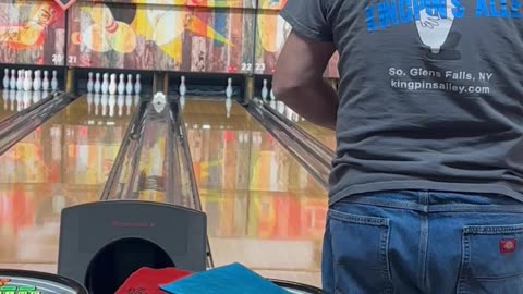 Bowling Ball Hits The Pins