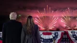 Pre-inauguration: President-elect Trump and first lady Melania Trump watch a firework show